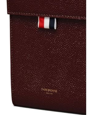Thom Browne Leather Shoulder Phone Holder - Purple