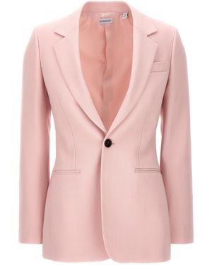 Burberry Single Breasted Op Maat Gemaakte Blazer - Roze