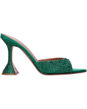 AMINA MUADDI Sandals Caroline Satin/Emerald - Green