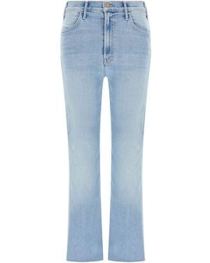 Mother Moeder De Hustler Enkel Fray Denim Jeans - Blauw