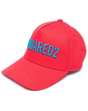 DSquared² Hat With Visor Embroidered Logo - Pink