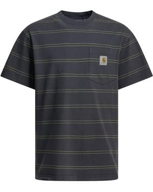 Carhartt "bert Pocket" T-shirt Met Ronde Hals - Zwart