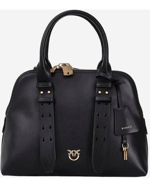 Pinko Medium Escape Leather Handbag - Black
