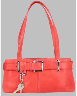 OSOI Leather Shoulder Bag With Buckle Detail - Red