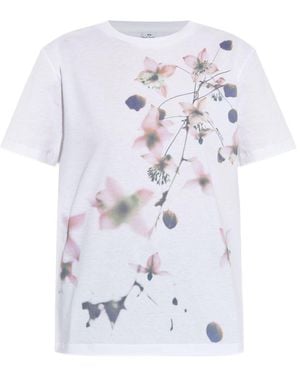 Paul Smith T-Shirt Met Bloemenprint - Wit