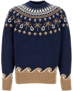 Alanui Embroidered Wool Sweet Winter Sweater - Blue