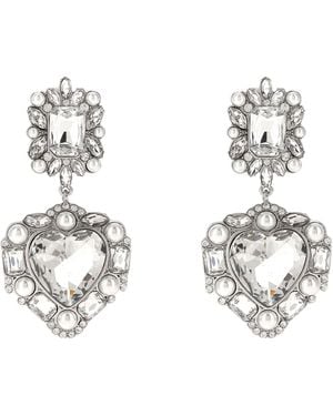 Self-Portrait Crystal Pearl Tiered Heart Gioielli-Donna - Metallizzato