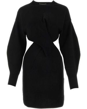McQueen Wool Blend Dress - Black