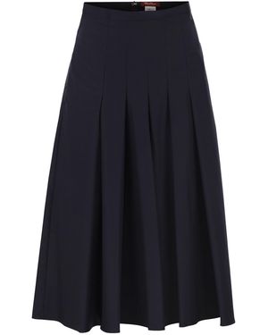 Max Mara Mstvolume Katoenen Plooirok - Blauw