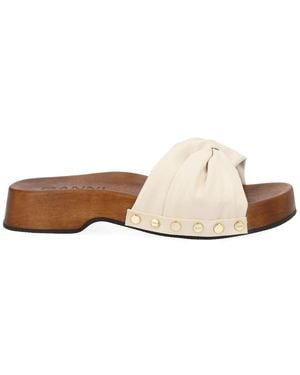 Ganni Studded Sandals - White