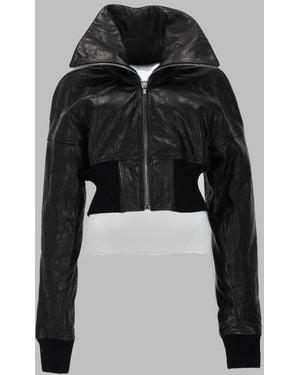 Rick Owens Jacket Dracuflight Cropped Lamb Leather - Black