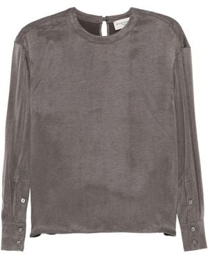 Officine Generale Rimy Buttoned Long-Sleeve Top - Grey