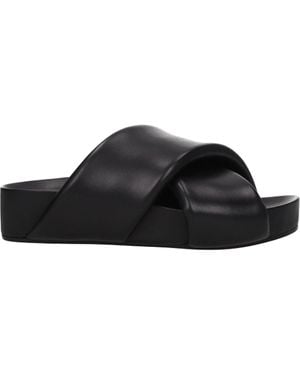 Jil Sander Slippers And Hooves Leather - Black