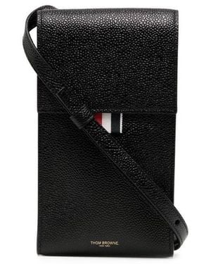 Thom Browne Crossbody Phone Holder W/ Flap - Black