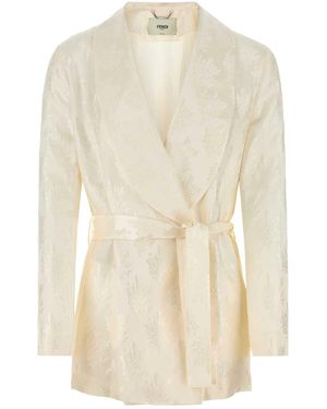 Fendi Silk Blazer - White