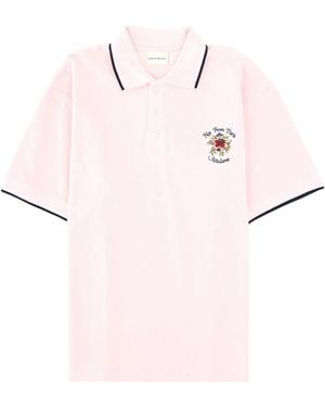 Drole de Monsieur Polo Piqué Slogan Rose - Pink