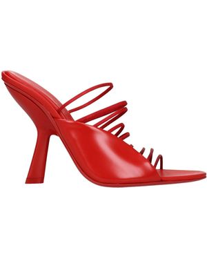 Ferragamo Damens Sandalen Rot/Flammenleder