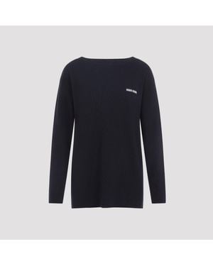 Miu Miu Boat Neck Sweater - Blau