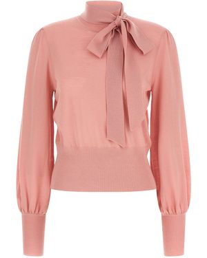 Zimmermann 'Pussybow' Pullover - Pink