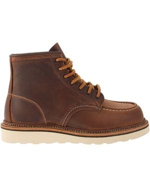 Red Wing Roter Flügel klassischer MOC raues und hartes Lederstiefel - Braun