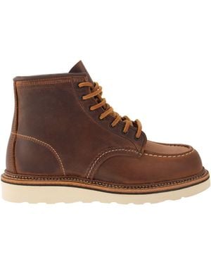 Red Wing Roter Flügel klassischer MOC raues und hartes Lederstiefel - Braun