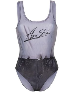 Acne Studios Printed Swmsuit - Purple