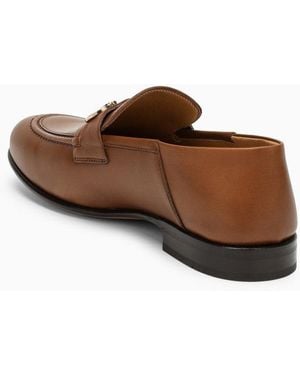 Ferragamo Leather Moccasin With Horsebit - Brown