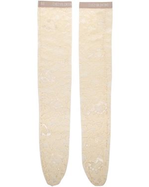 Valentino Lace Knee-Highs - White