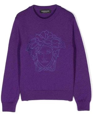 Versace Medusa Choker Pullover - Purple