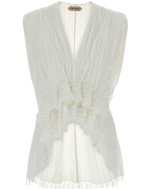 Alberta Ferretti Mesh Mini Top - White