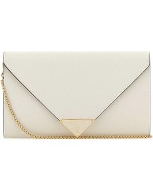 Prada Ivory Leather Mini Crossbody Bag - White