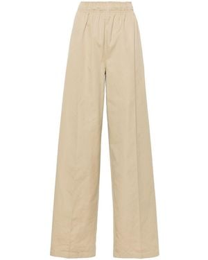 Prada Wide-Leg Cotton Pants - Natural