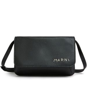 Marni Lederen Crossbody Mini -tas - Zwart