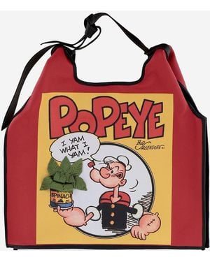 Anita Bilardi Leather And Wool Shoulder Bag With Popeye Pattern - Red