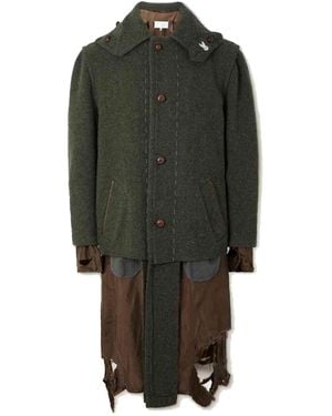 Maison Margiela Destroyed-Look Coat - Green