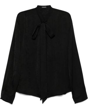 Ann Demeulemeester Ann Demeulemester Adrik Stand Halsband Offene Frontbluse mit abnehmbarem Foulard - Schwarz