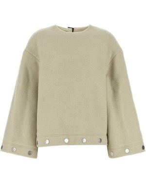 Nanushka Sand Wool Blend Oversize Anwen Blouse - Natural