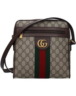 Gucci Schoudertassen Ophidia Man Fabric Beige/ebano - Zwart