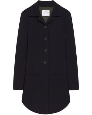 Courreges Manteau À Revers Cranté - Bleu