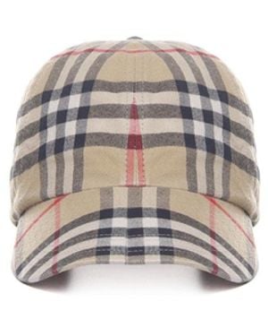 Burberry Beige Nova Plaid Baseball Cap - Naturel