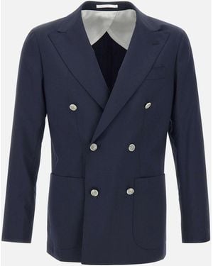 Barba Napoli Blue Wool Slim Fit Blazer - Blauw