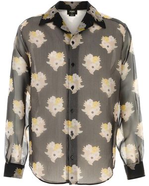 Fendi Floral Print T-Shirt - Black