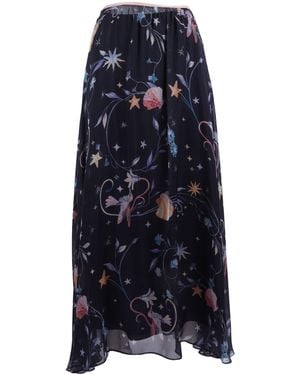 forte_forte Gonna Chiffon Stampa "deliverance" - Blauw