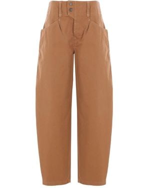 Isabel Marant Baumwollhosen mit Knöpfen - Braun