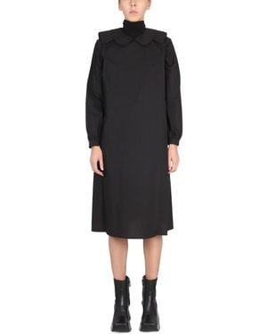 Raf Simons Relaxed Fit Mini Shirt Dress With Claudine Collar - Black