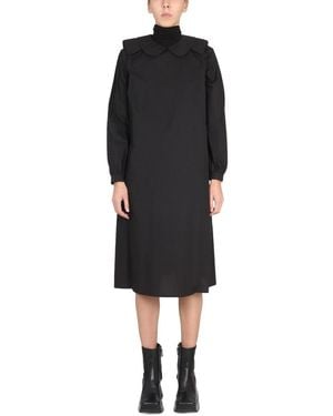 Raf Simons Relaxed Fit Dress With Claudine Collar - Schwarz