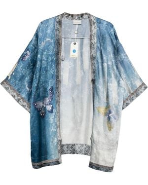 Pierre Louis Mascia Printed Silk Kimono - Blue