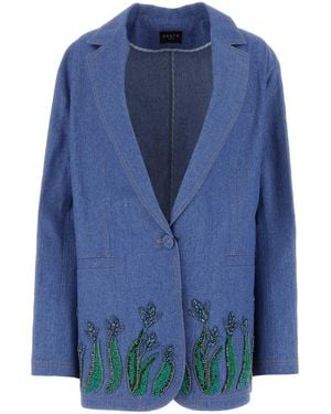 Santa Brands Oversized Denim Blazer Jacket - Blue