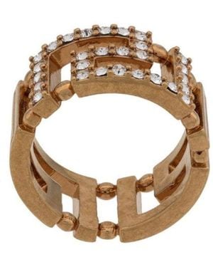Versace Greca Crystal Ring - Metallic