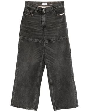 The Attico Die Attico Long Pant aus überfärbtem, behandeltem Baumwoll-Gabardine - Grau
